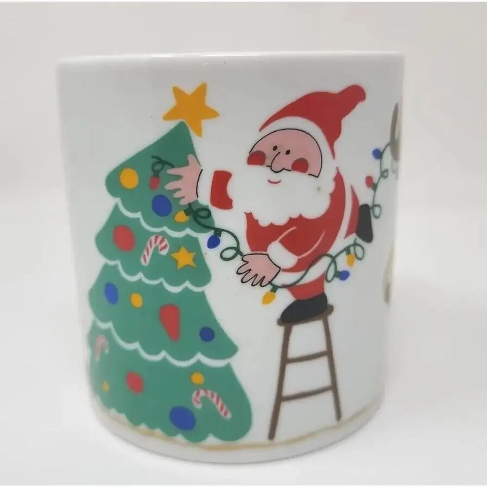 Vintage Avon Christmas Lights Mug Santa Tree Toys Reindeer New‎ in box U35